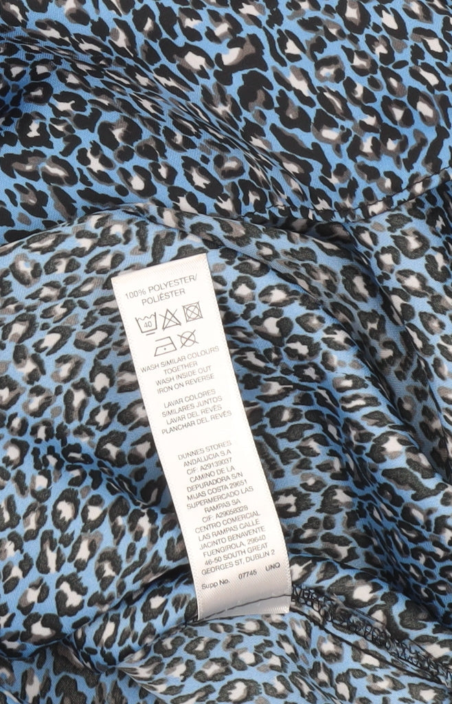 Gallery Women’s Blue Animal Print Long Sleeve Blouse Size 12