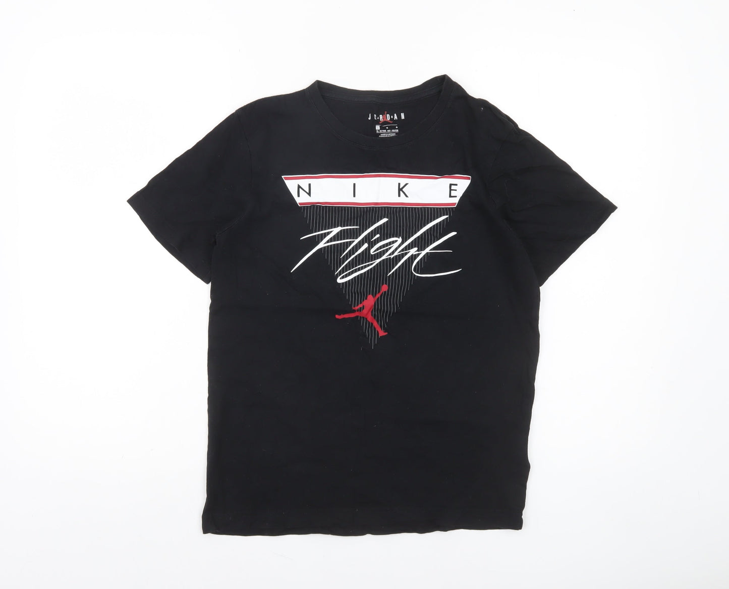 Nike Jordan Boys Black 12-13 Years Flight Graphic Cotton T-Shirt
