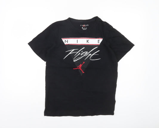 Nike Jordan Boys Black 12-13 Years Flight Graphic Cotton T-Shirt