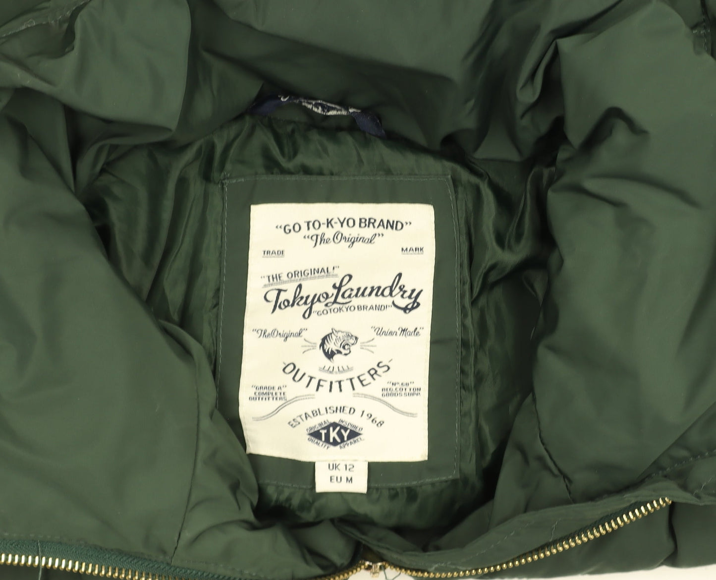 Womens UK Size 12 Regular Tokyo Laundry Green Polyester Jacket