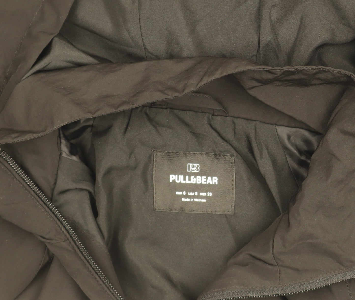 Pull&Bear Girls Black Cropped Hooded Puffer Jacket Size 8 Years