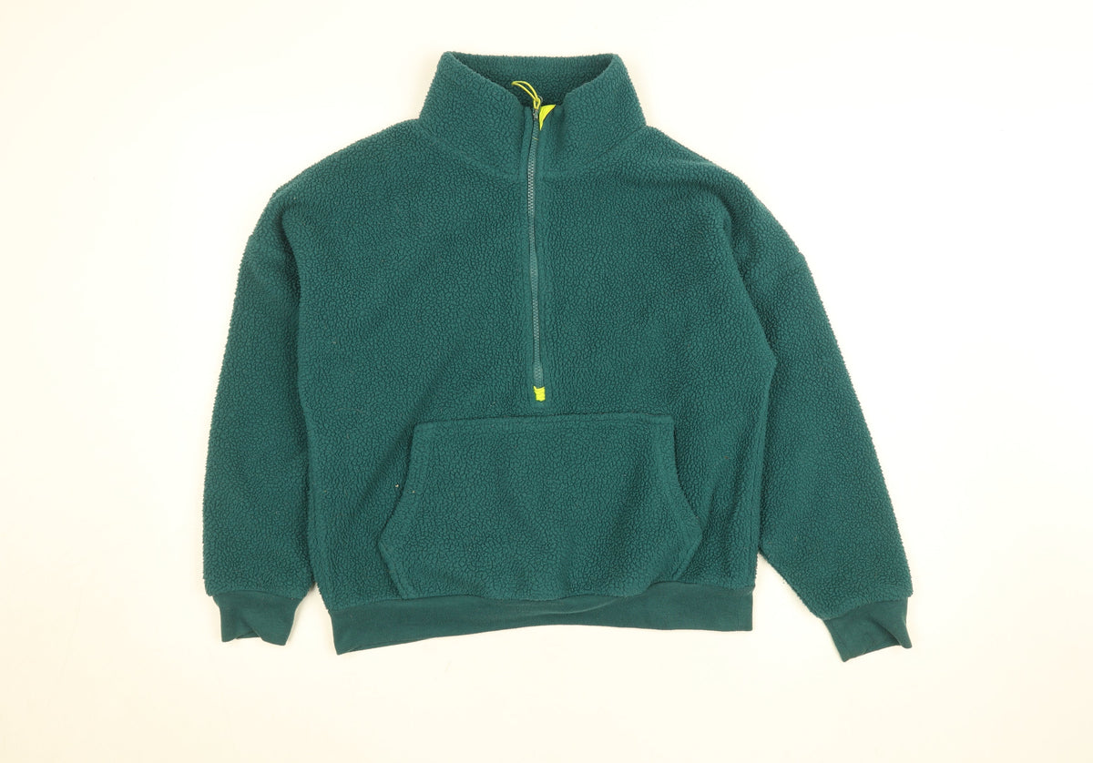Additional front view of Dunnes Women Green XS 1/2 Zip Fleece Pullover Sweatshirt