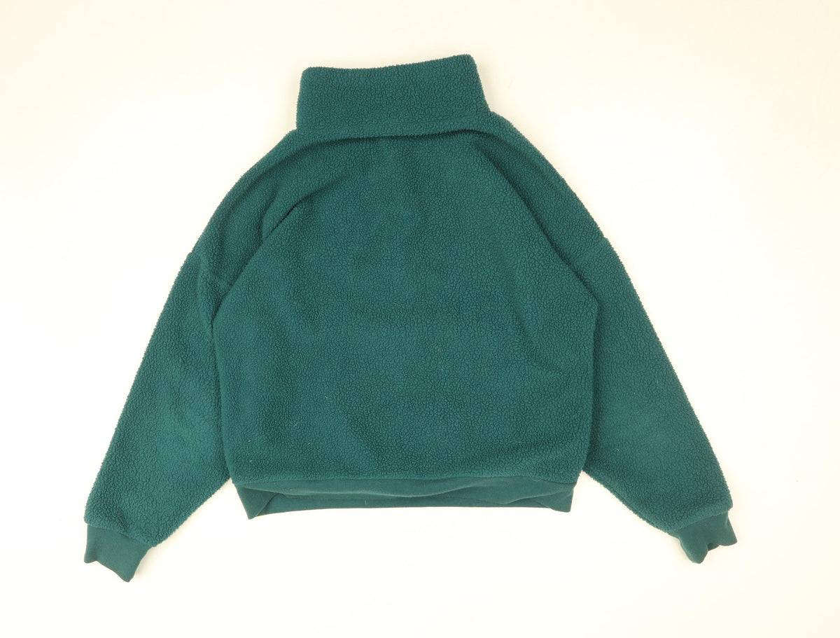 Close-up detail of Dunnes Women Green XS 1/2 Zip Fleece Pullover Sweatshirt