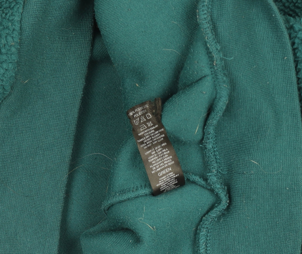 Brand and care label for Dunnes Women Green XS 1/2 Zip Fleece Pullover Sweatshirt
