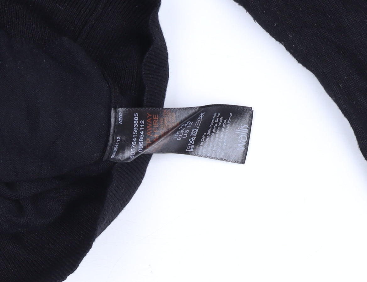 Wallis Petites Black Yellow Colourblock Knit Top Size 16