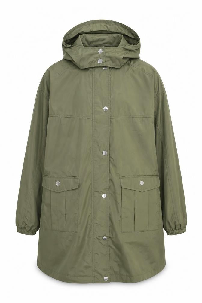 Next Girls Green Hooded Rain Coat 11 Years Mid-Length Water Resistant