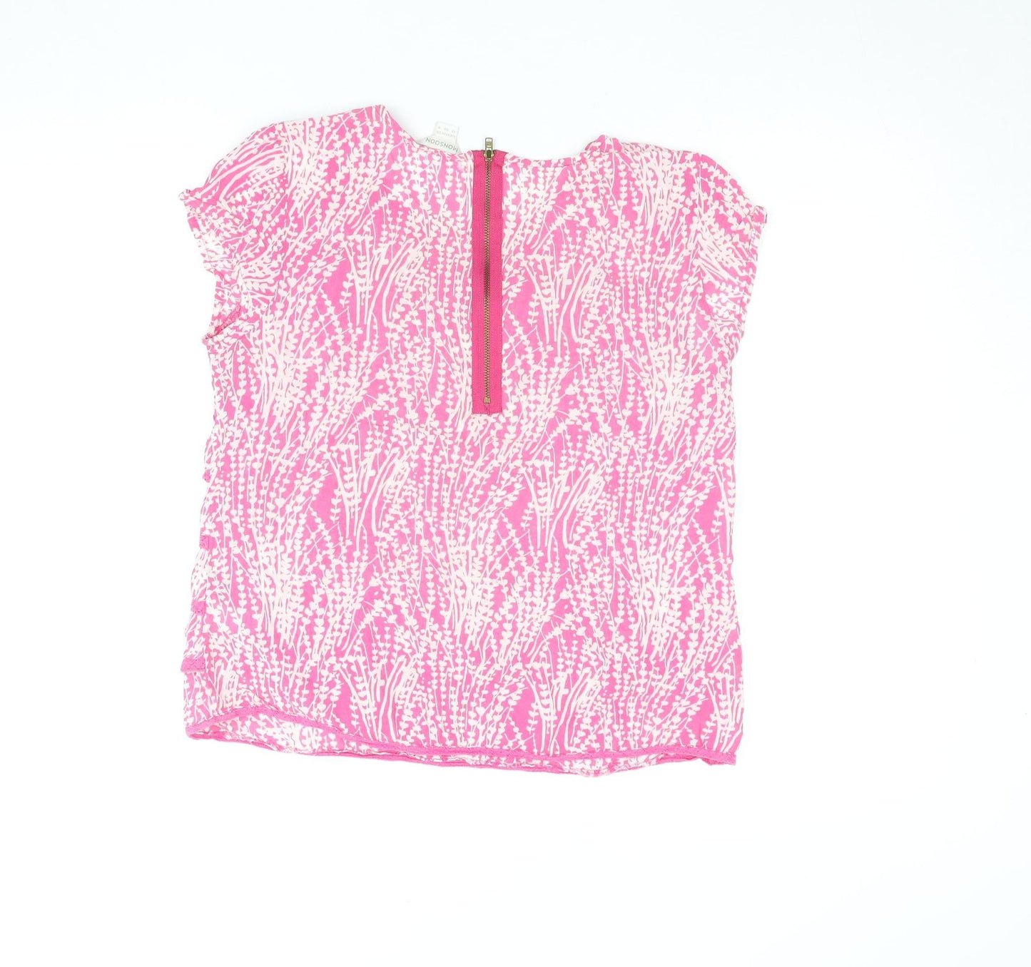 Monsoon Women’s Pink Floral Ruffle Cotton Blouse Size 12