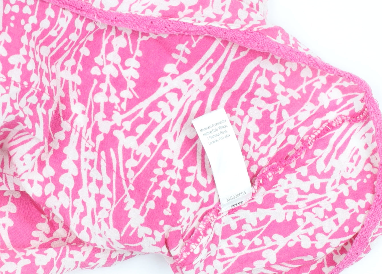 Monsoon Women’s Pink Floral Ruffle Cotton Blouse Size 12