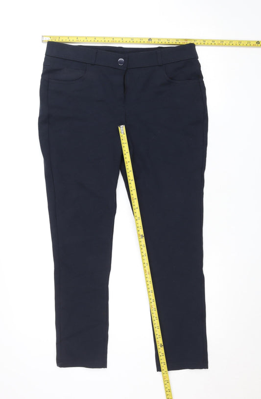 Dunnes Womens Black Size 14 Slim Fit Stretch Trousers