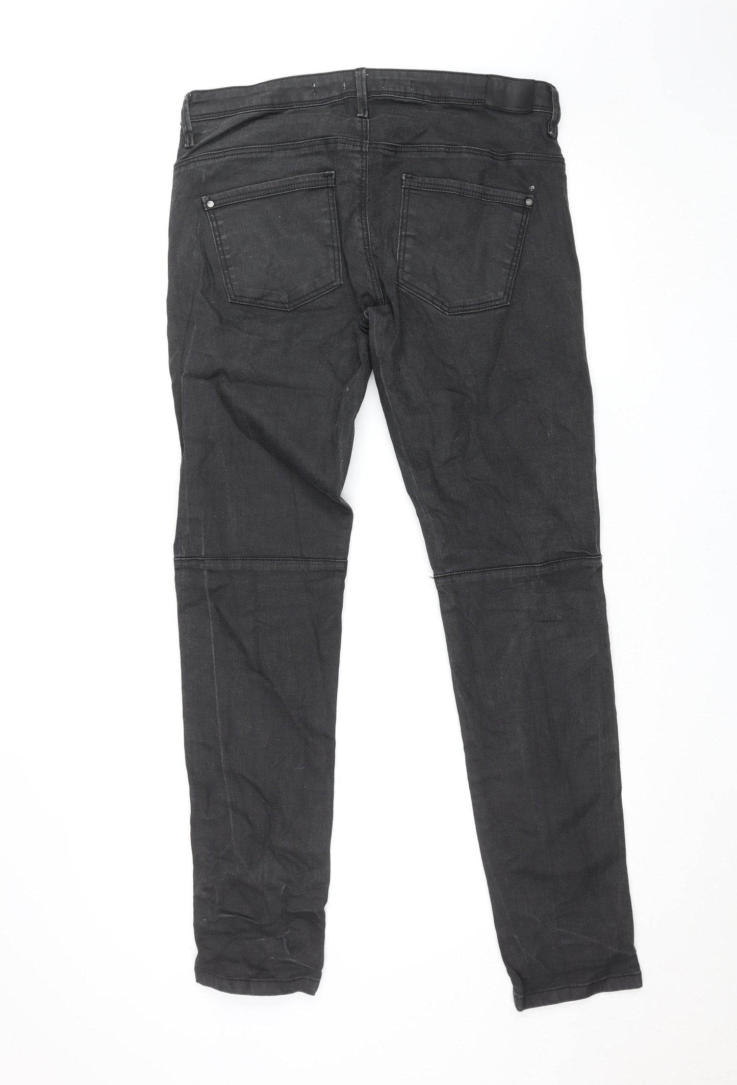H&M Women Black Skinny Jeans Size M High Rise Stretch Denim