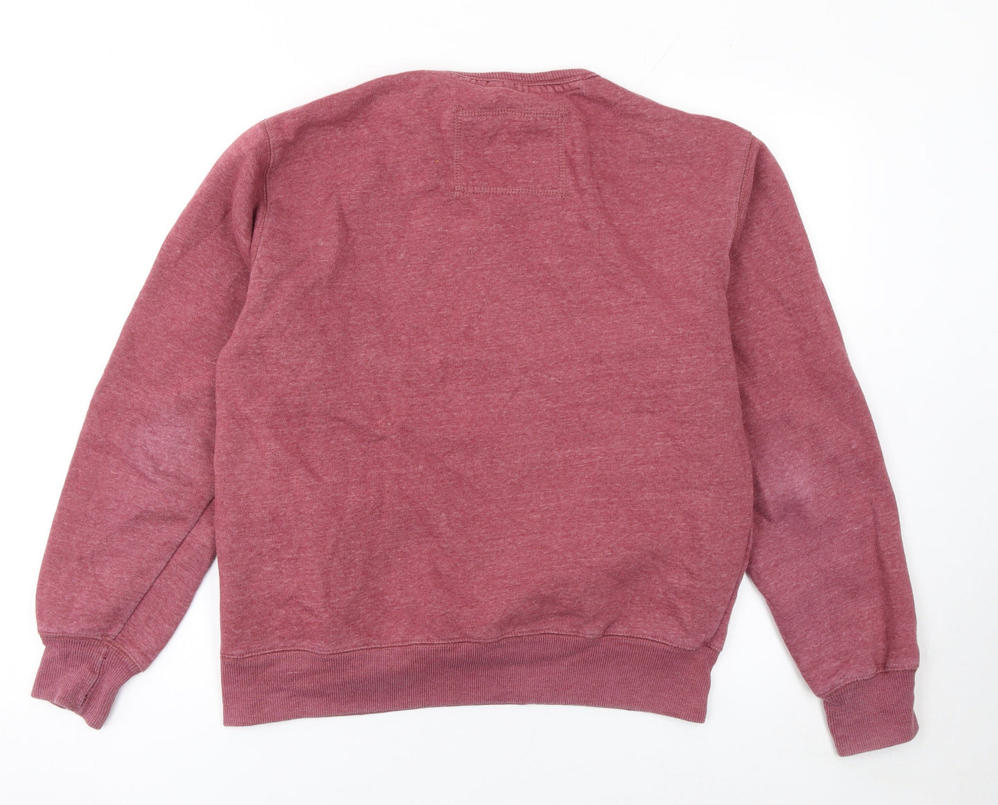 inct Mens Red Pullover Crew Neck Sweatshirt Size M Cotton Blend