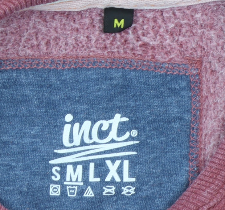 inct Mens Red Pullover Crew Neck Sweatshirt Size M Cotton Blend