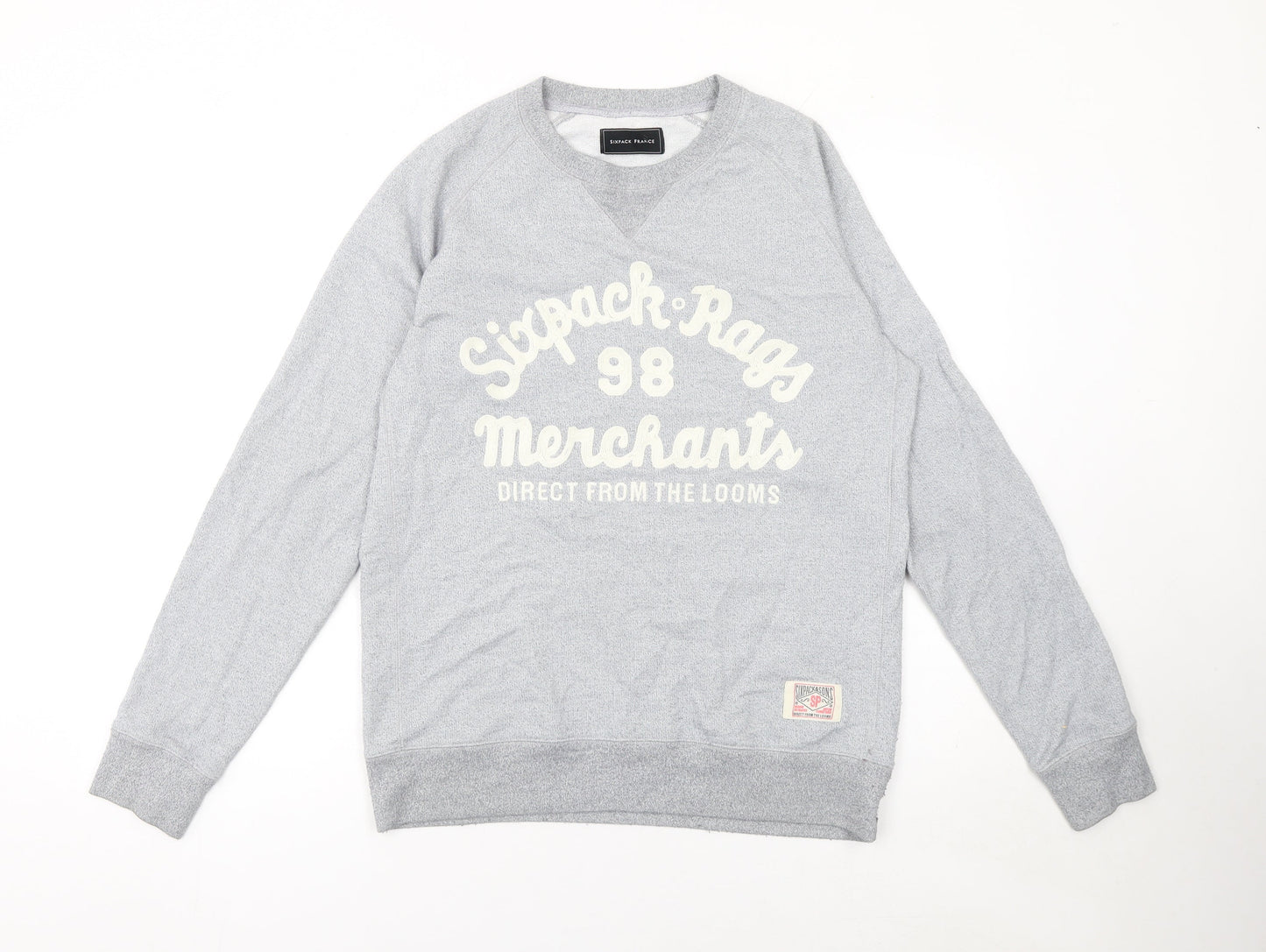 Sixpack France Men's Grey Crew Neck Pullover Sweatshirt M