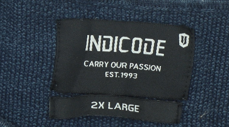 INDICODE Men's Blue 2XL Knit Pullover Sweatshirt