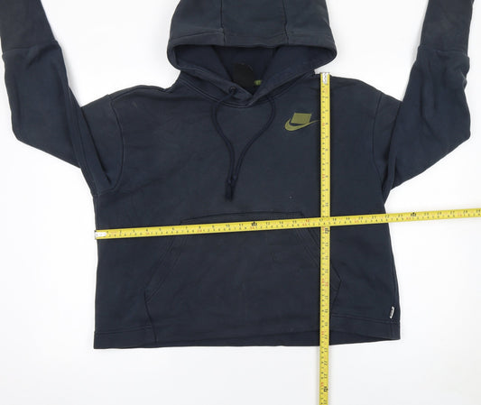 Nike Women’s Black S Pullover Hoodie Cotton Blend NSW Logo Casual