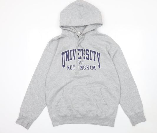 Casual Classics Women's Grey Pullover Hoodie Size L University Print