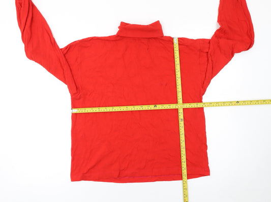 Rodeo Girls Red Roll Neck Long Sleeve Cotton Blend T-Shirt Size 152