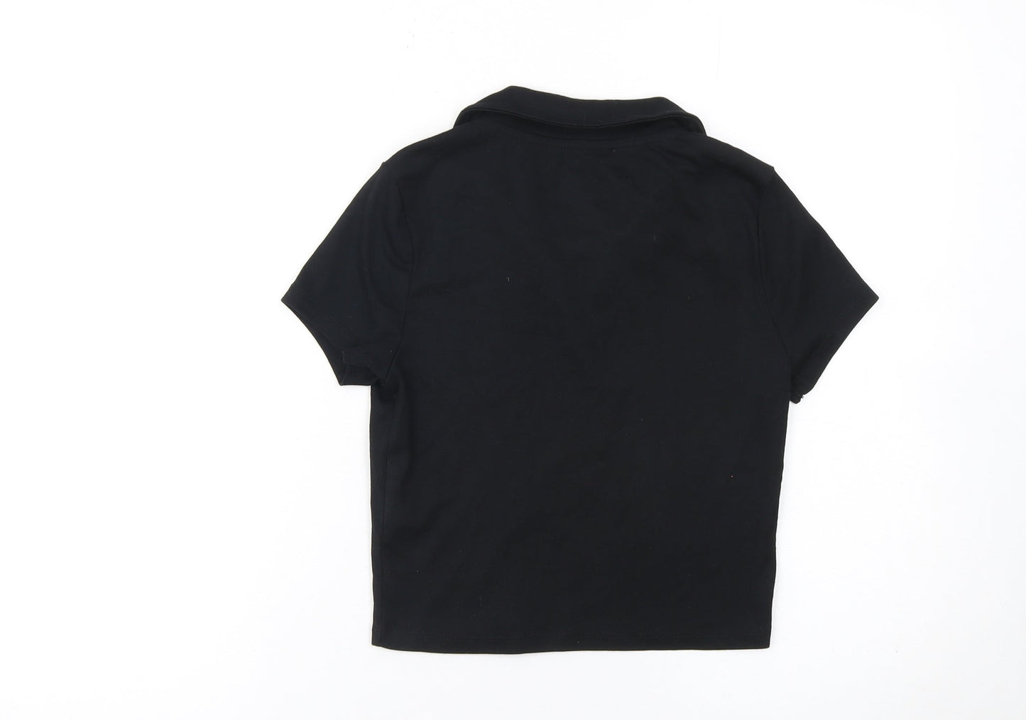 New Look Girls Black Polo Collar Short Sleeve Jersey Top 12-13 Years