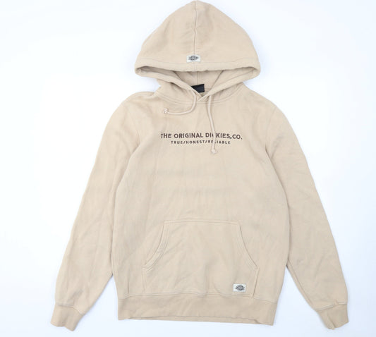 Dickies Men's Beige Pullover Hoodie Medium Classic Fleece Sweatshirt