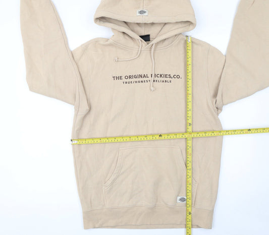 Dickies Men's Beige Pullover Hoodie Medium Classic Fleece Sweatshirt