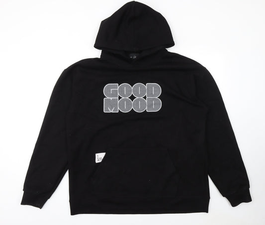 Six Collection Men's Black XL Pullover Hoodie with Graphic Print