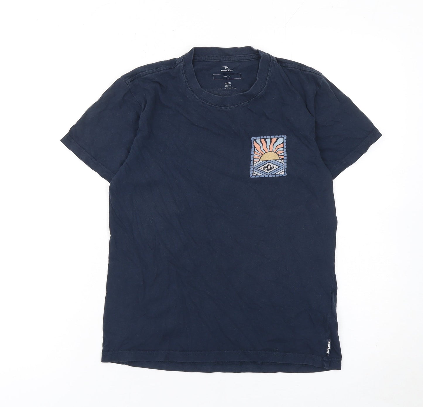 Rip Curl Boys Blue Graphic Surf Print Cotton T-Shirt Size 12 Years