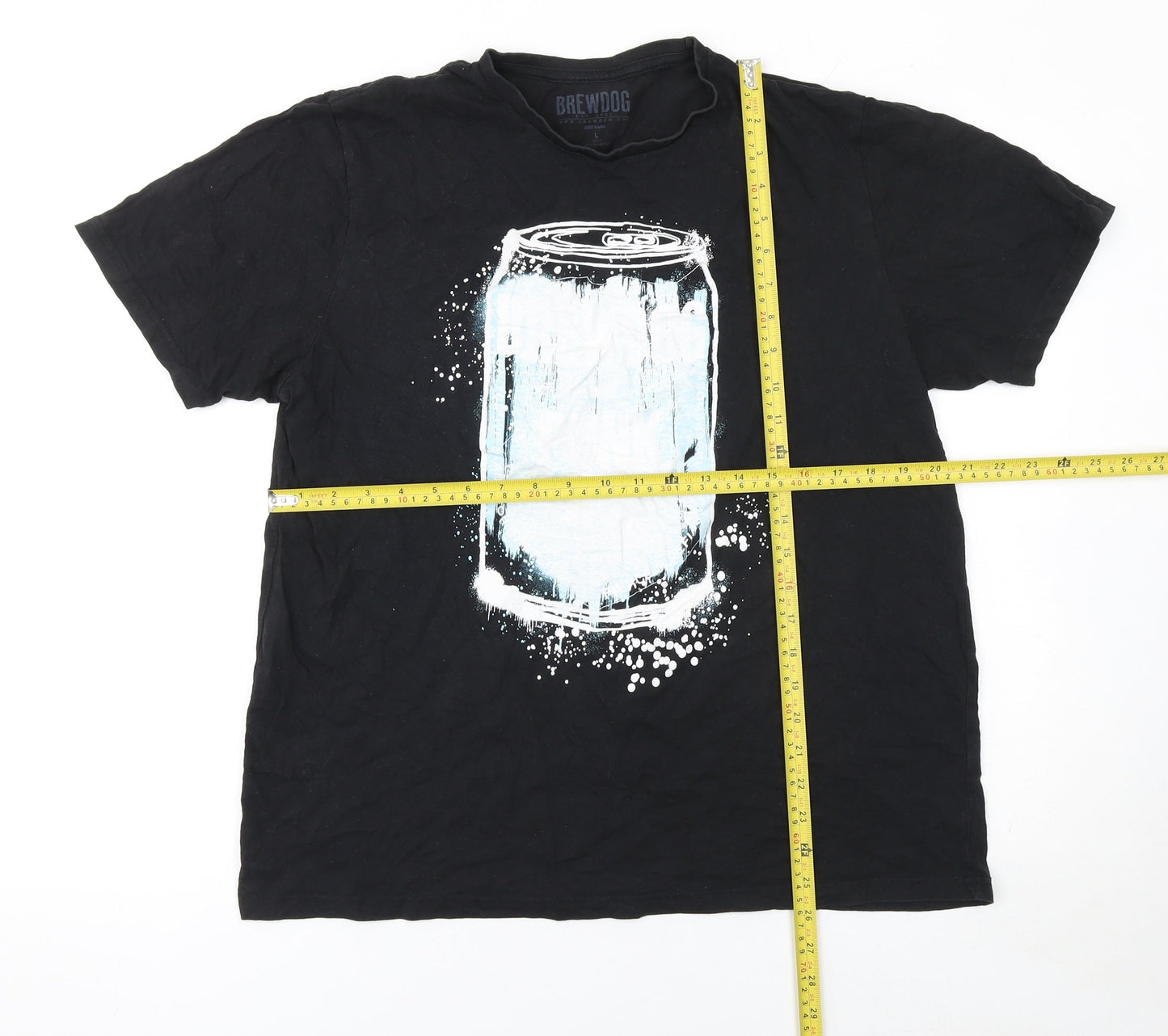 BrewDog Men's Black Graphic Beer Can T-Shirt Size L 100% Cotton