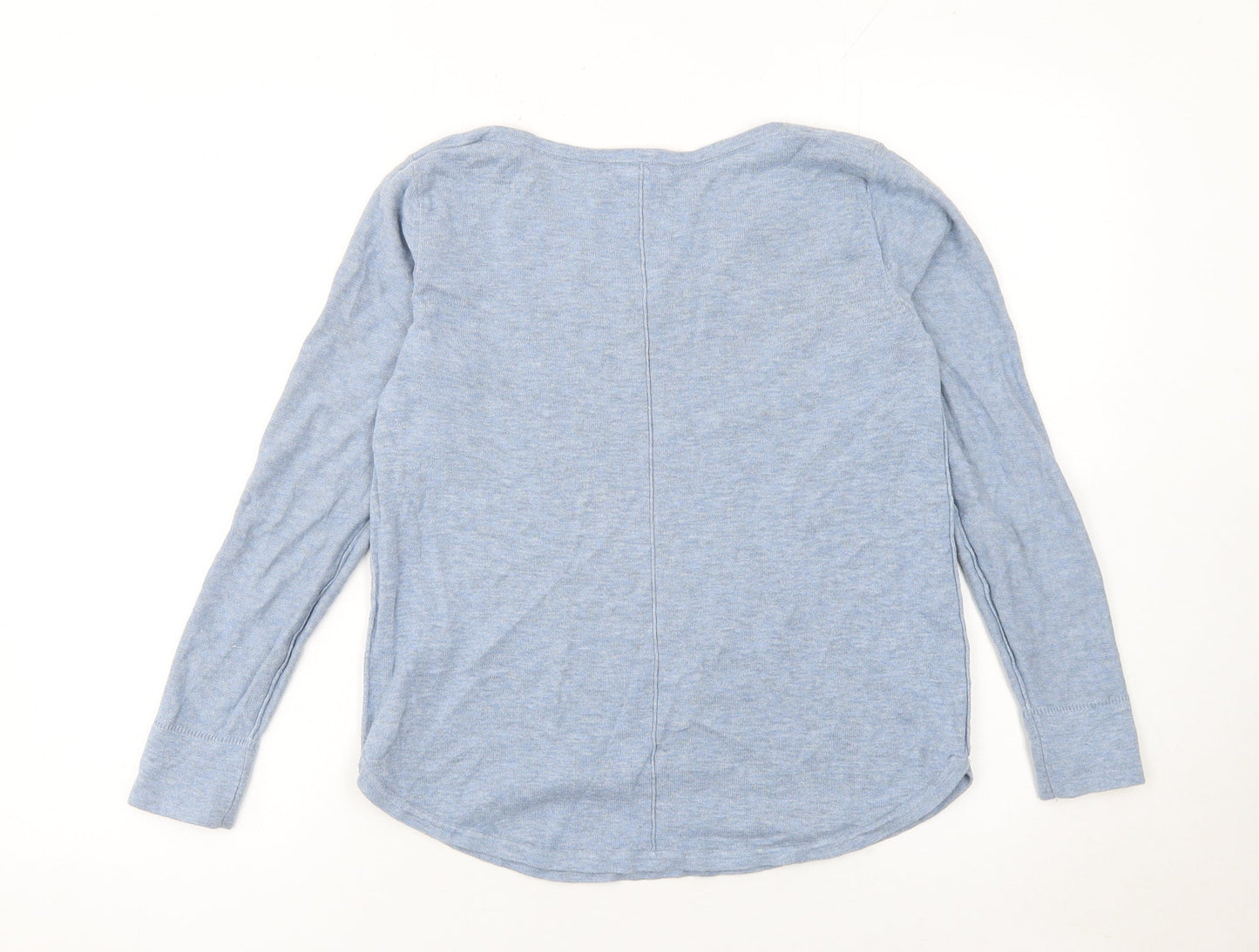 White Stuff Women Blue V-Neck Long Sleeve Cotton Jumper Size 8