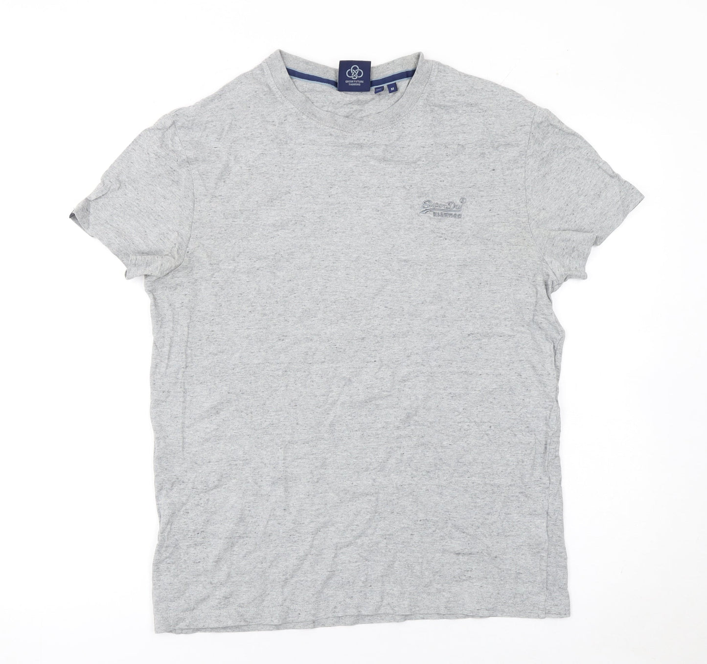 Superdry Men's Grey Organic Cotton Crew Neck T-Shirt Medium