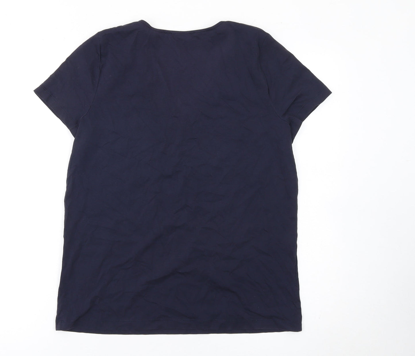 Womens UK Size M Jaeger Blue 100% Cotton T-Shirt