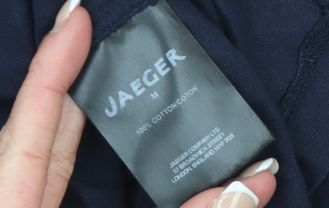 Womens UK Size M Jaeger Blue 100% Cotton T-Shirt