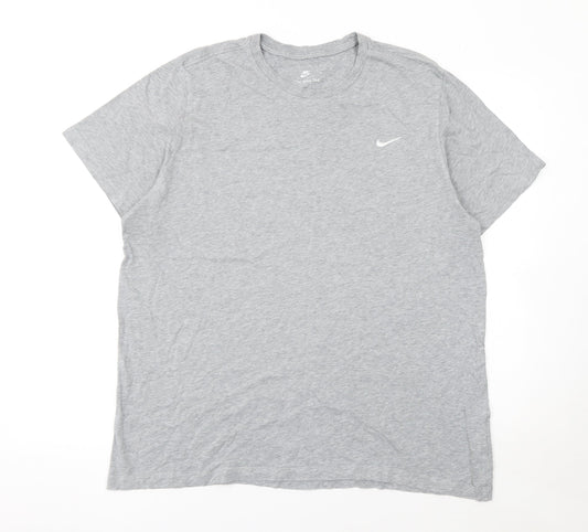 Nike Men's Grey Short Sleeve Crew Neck Cotton T-Shirt M