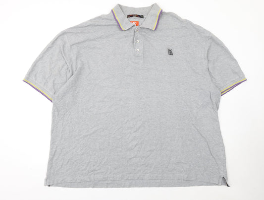 Nickelson Men's Grey 3XL Cotton Short Sleeve Polo Shirt