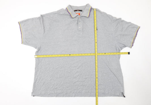 Nickelson Men's Grey 3XL Cotton Short Sleeve Polo Shirt
