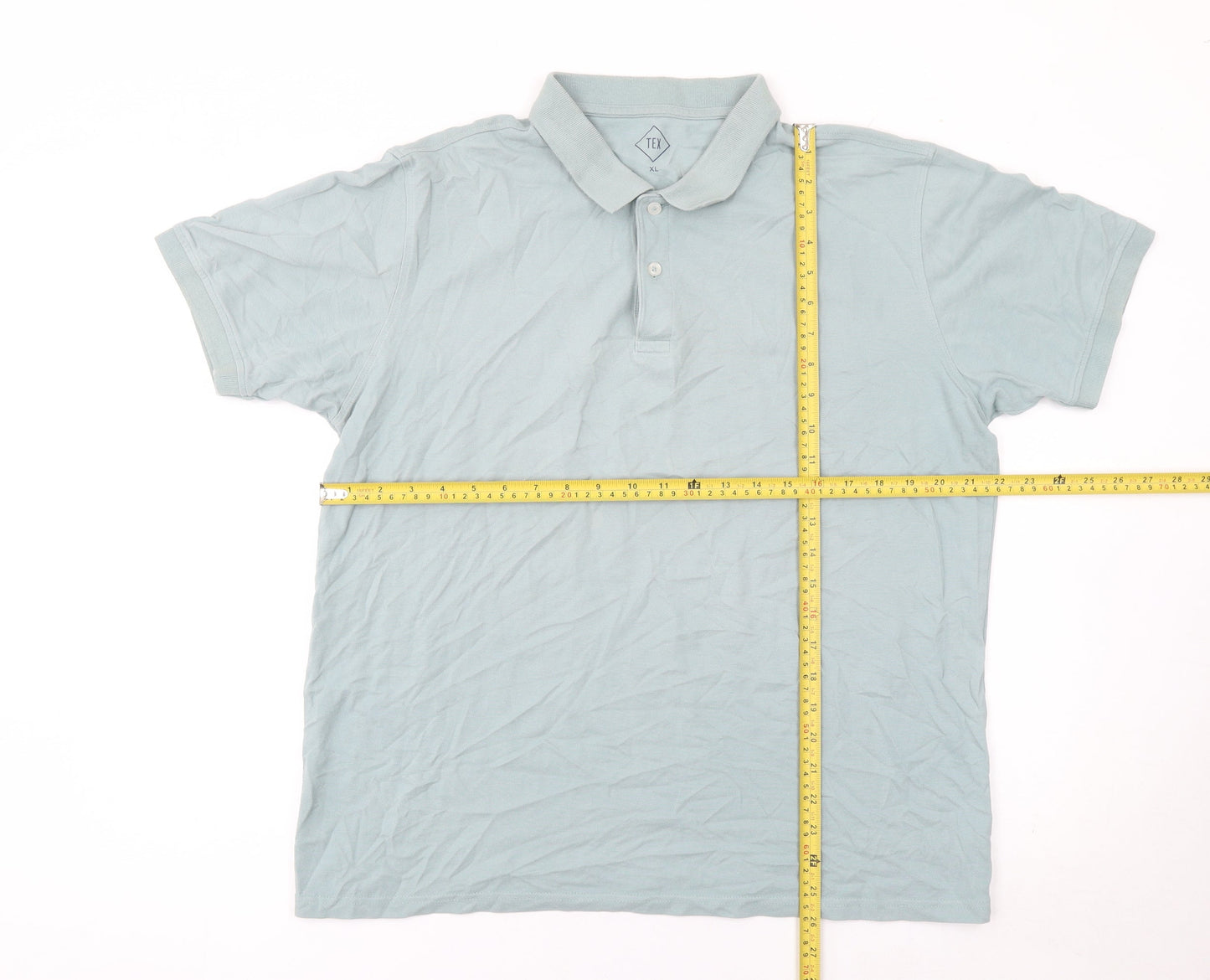 TEX Men’s Green Cotton Short Sleeve Polo Shirt XL Regular Fit