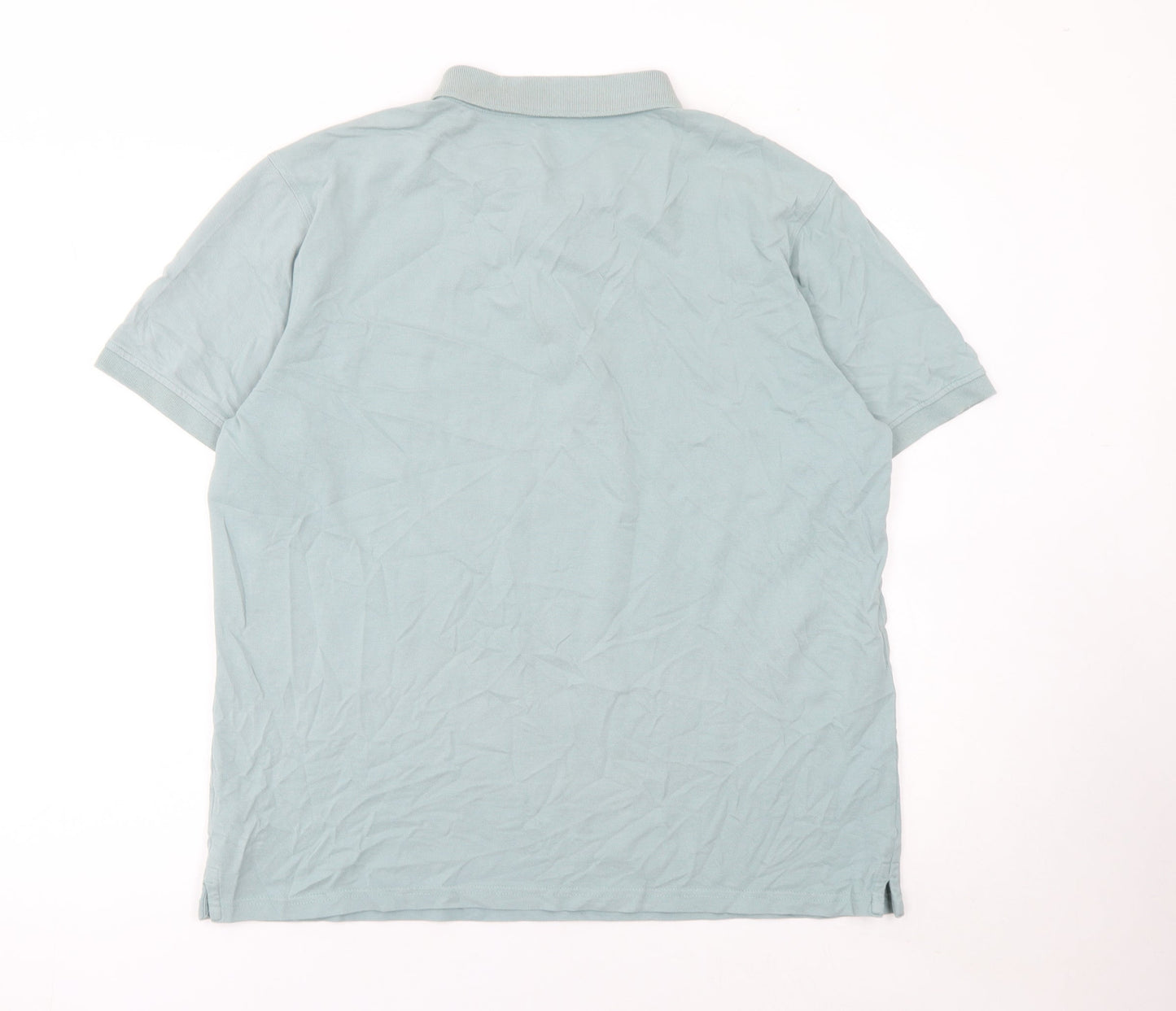 TEX Men’s Green Cotton Short Sleeve Polo Shirt XL Regular Fit