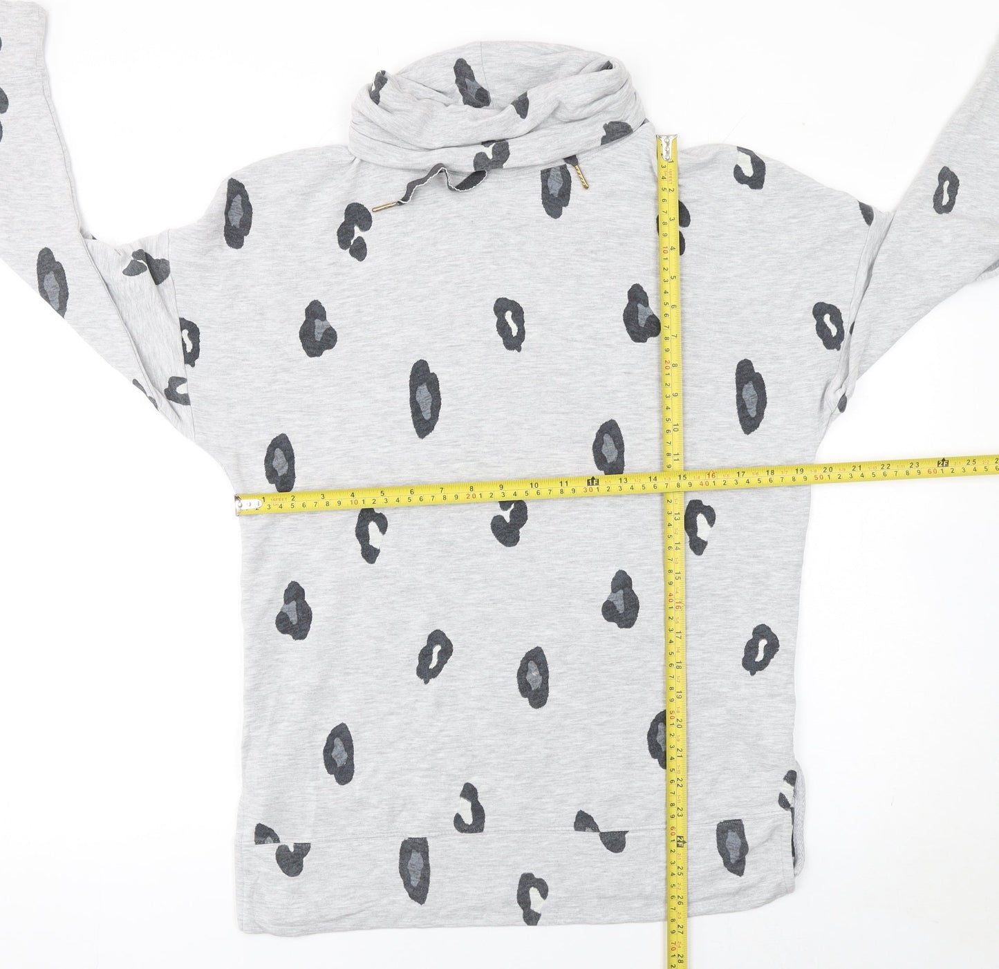 Marks and Spencer Womens Grey Animal Print Roll Neck Nightshirt Size 10