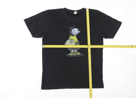 Casual Classics Boys Black Peanuts Graphic Cotton T-Shirt 9-11 Years