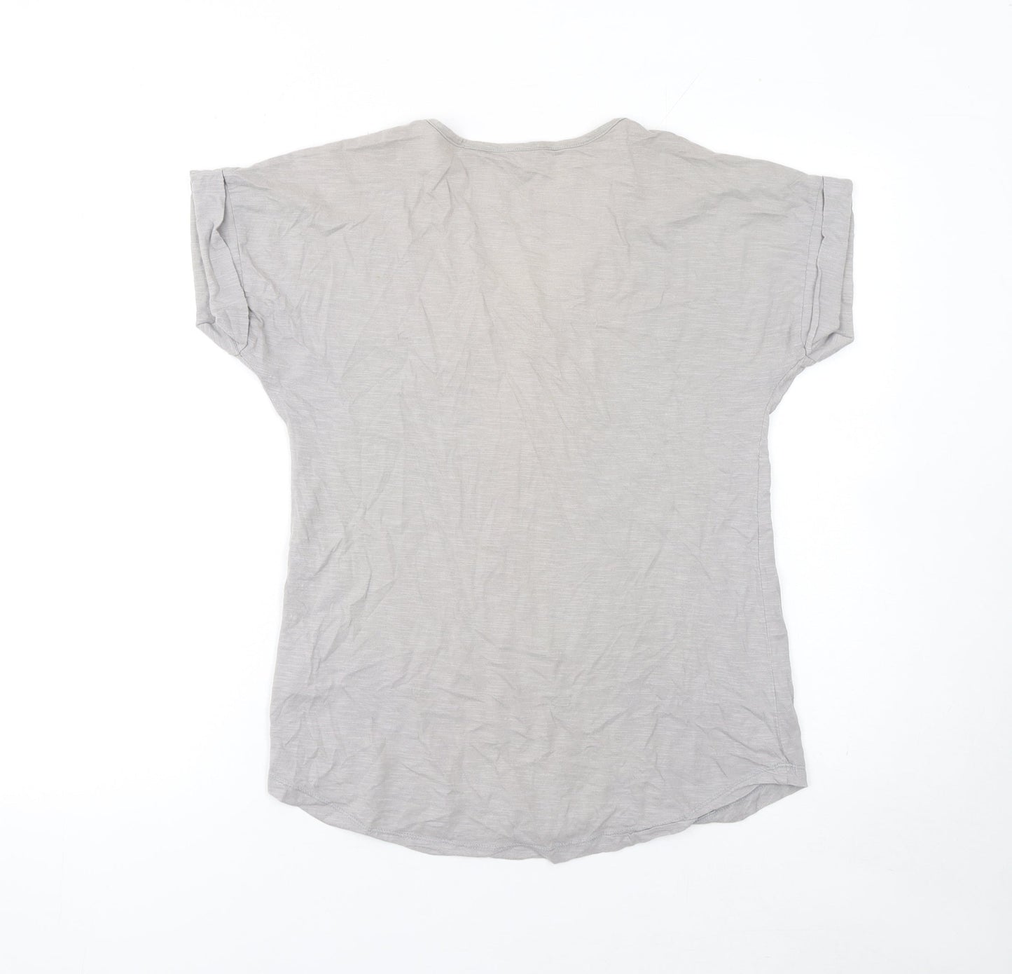 Nomads Women Grey Organic Cotton Short Sleeve T-Shirt Size 8