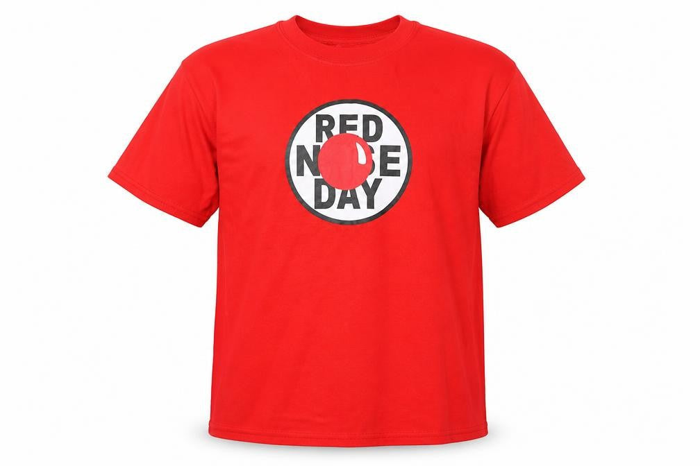 Fruit of the Loom Men's Red Red Nose Day Cotton T-Shirt Medium