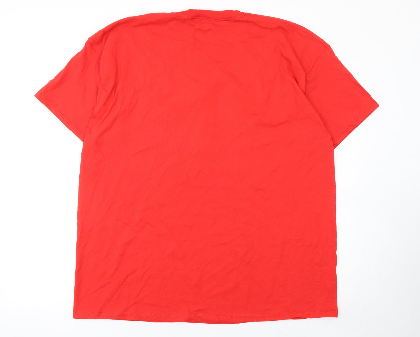 Fruit of the Loom Mens Red Nose Day Red T-Shirt XXL Cotton Crew Neck