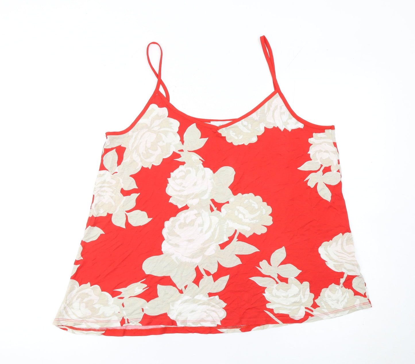 Next Women Red Floral Viscose Camisole Top Size 16