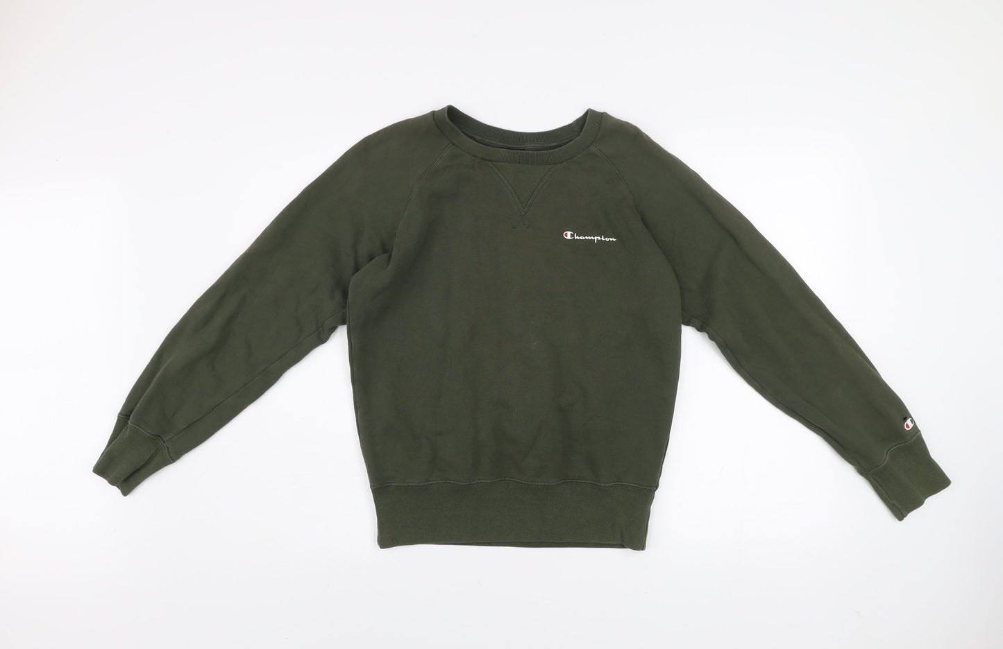 Champion Mens Green Crew Neck Pullover Sweatshirt XS Cotton