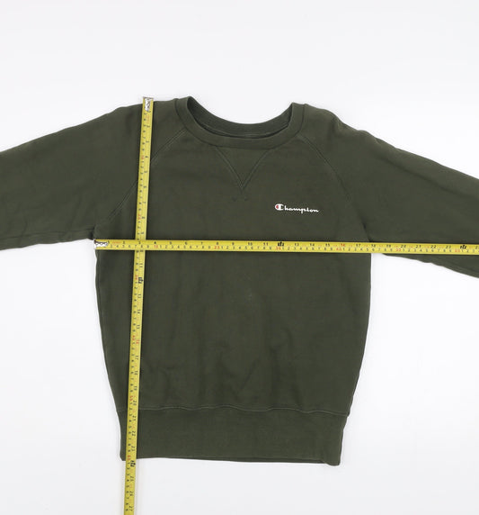 Champion Mens Green Crew Neck Pullover Sweatshirt XS Cotton