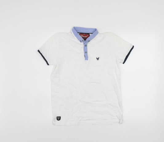 Diesel Boys White Cotton Retro Polo Shirt Age 14 Short Sleeve