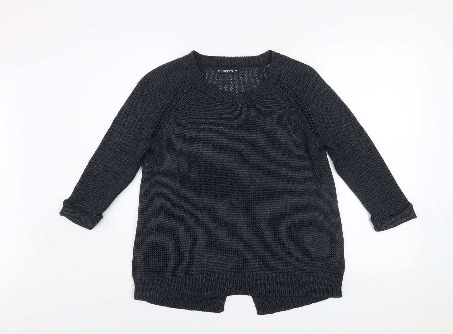 Dunnes Women’s Navy Knit Crew Neck Long Sleeve Pullover Jumper Size S