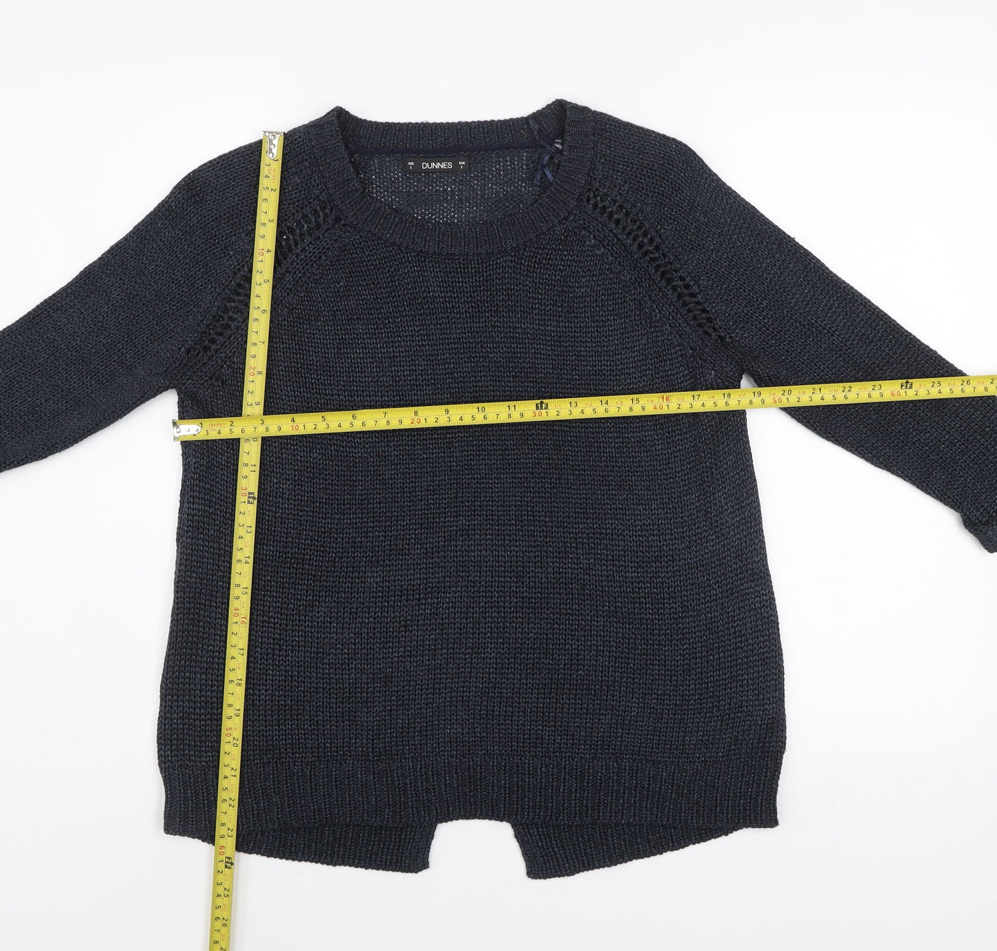Dunnes Women’s Navy Knit Crew Neck Long Sleeve Pullover Jumper Size S
