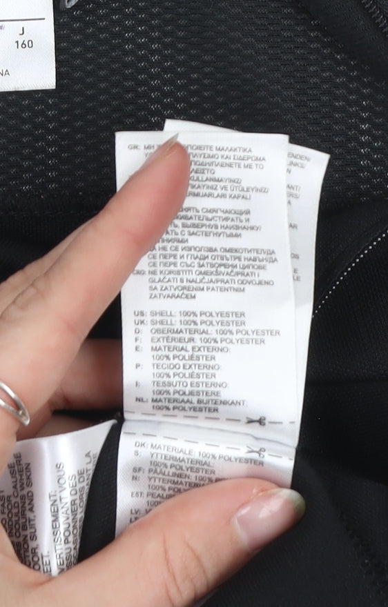 Adidas Boys Black 13-14 Years Pullover 1/4 Zip Sweatshirt