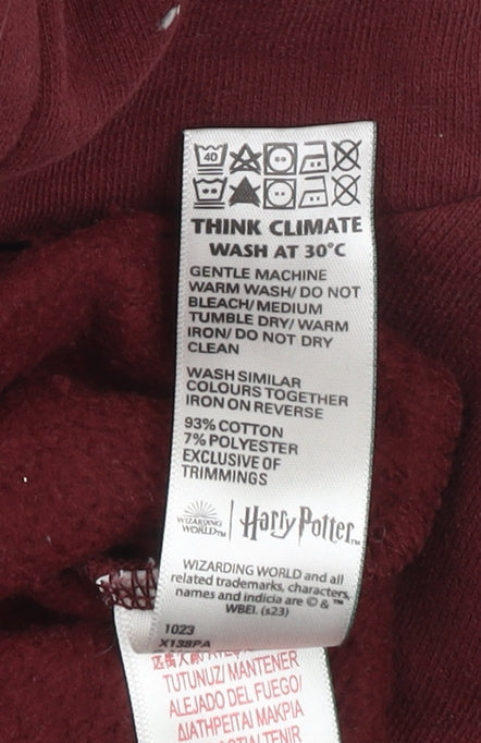 Marks and Spencer Boys Red Gryffindor Hoodie 10-11 Years Pullover Fleece