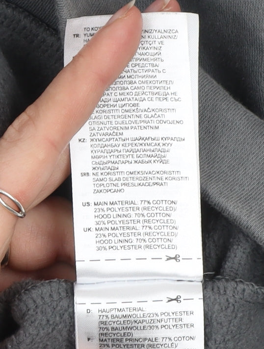 Adidas Boys Grey Hooded Track Jacket 13-14 Years Full Zip Cotton Blend